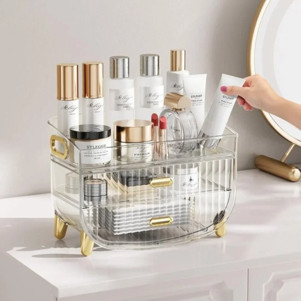 New Clear Makeup Organizer with Drawers, Stylish Vanity & Room Counter Storage